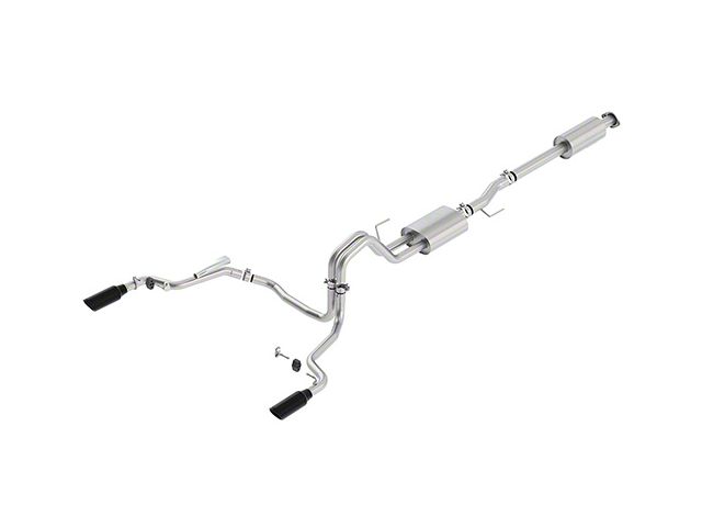 Ford Performance Sport Dual Exhaust System with Black Chrome Tips; Rear Exit (15-20 3.5L EcoBoost F-150, Excluding Raptor & 19-20 F-150 Limited)