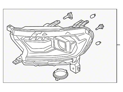 Ford Factory Replacement Halogen Headlight; Black Housing; Clear Lens; Passenger Side (19-23 Ranger)