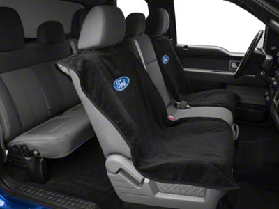 RedRock Alterum Series Seat Armour Protective Cover with Ford Oval Logo; Black (97-24 F-150)