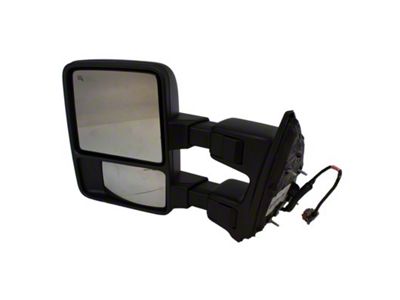 Ford Powered Heated Towing Mirror; Black; Driver Side (11-12 F-250 Super Duty)