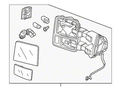 Ford Powered Heated Towing Mirror; Black; Driver Side (13-16 F-250 Super Duty)