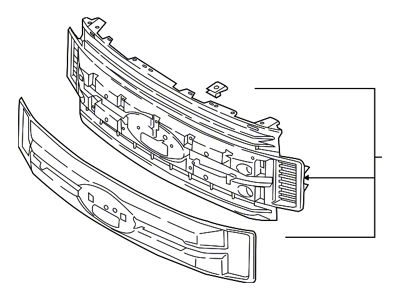 Ford Upper Replacement Grille; Black (17-19 F-250 Super Duty)