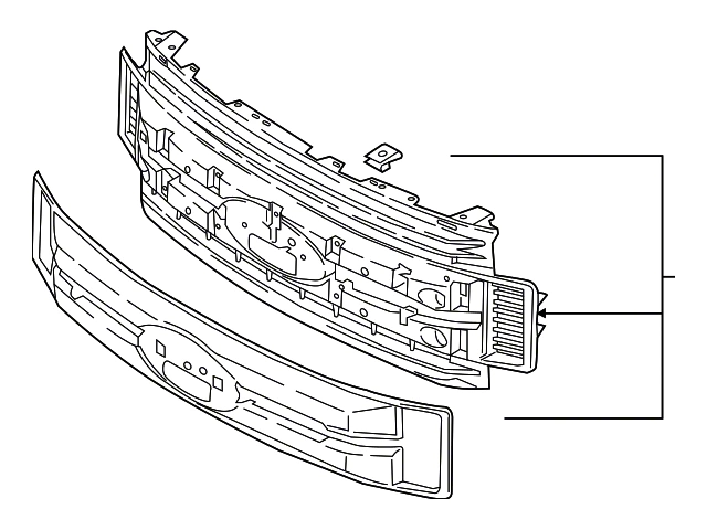 Ford Upper Replacement Grille; Black (17-19 F-250 Super Duty)