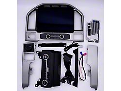 FordSync4 4 to 12-Inch Sync4 Touchscreen Upgrade Kit; Silver Trim (17-22 F-250 Super Duty w/o Full-Through Center Console)