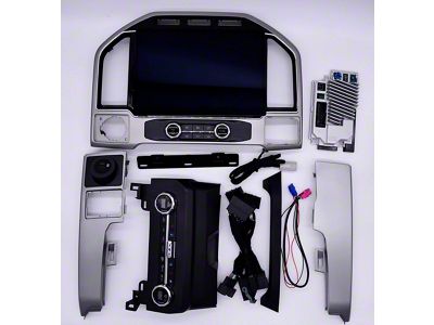 FordSync4 8 to 12-Inch Sync4 Touchscreen Upgrade Kit; Dark Grey Trim (17-22 F-250 Super Duty w/ Full-Through Center Console)