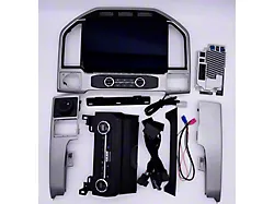 FordSync4 4 to 12-Inch Sync4 Touchscreen Upgrade Kit; Silver Trim (17-22 F-350 Super Duty w/ Full-Through Center Console)