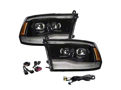 Form Lighting Sequential LED Projector Headlights; Black Housing; Clear Lens (10-18 RAM 2500)