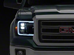 Form Lighting LED Projector Headlights; Black Housing; Clear Lens (14-18 Sierra 1500)