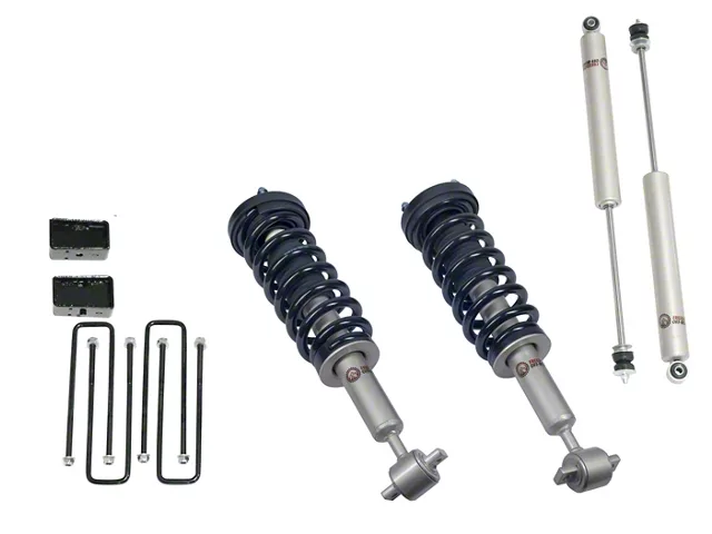 Freedom Offroad 3-Inch Front Lift Struts with Rear Lift Blocks and Shocks (14-24 4WD F-150 w/o CCD System, Excluding Raptor)
