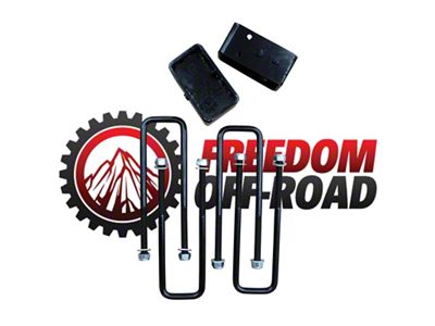 Freedom Offroad 3-Inch Steel Rear Lift Blocks with Extended U-Bolts (99-18 Sierra 1500)