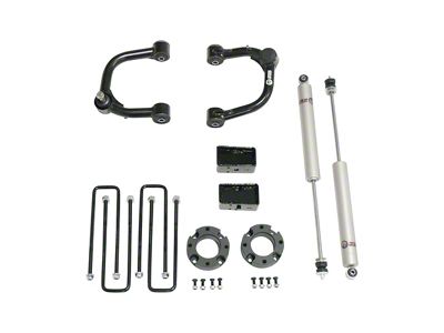 Freedom Offroad 3-Inch Front Strut Spacers with Front Upper Control Arms, Rear Lift Blocks and Shocks (07-16 Sierra 1500 w/ Stock Cast Steel Control Arms, Excluding 14-16 Denali)