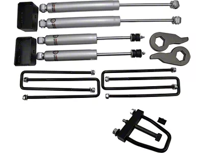 Freedom Offroad 1 to 3-Inch Front Torsion Key Leveling Kit with Install Tool and Shocks (07-10 Sierra 3500 HD)