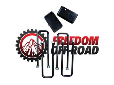 Freedom Offroad 3-Inch Steel Rear Lift Blocks with Extended U-Bolts (07-19 Sierra 3500 HD)