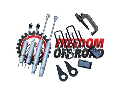Freedom Offroad 1 to 3-Inch Leveling Kit Torsion Keys with Shocks and Install Tool (99-06 4WD Silverado 1500)