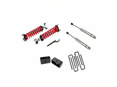 Freedom Offroad 1 to 4-Inch Adjustable Front Coil-Overs with 3-Inch Rear Lift Blocks and Shocks (07-18 Silverado 1500)