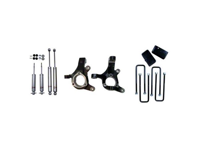Freedom Offroad 3-Inch Front Lift Spindles with 2-Inch Rear Lift Blocks and Shocks (99-06 2WD Silverado 1500)