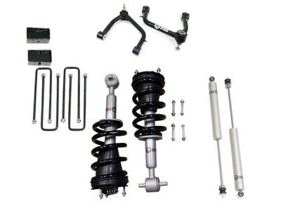 Freedom Offroad 3-Inch Front Lift Struts with Front Upper Control Arms, Rear Lift Blocks and Shocks (19-25 Silverado 1500 w/o Mono-Leaf Springs, Excluding Diesel)