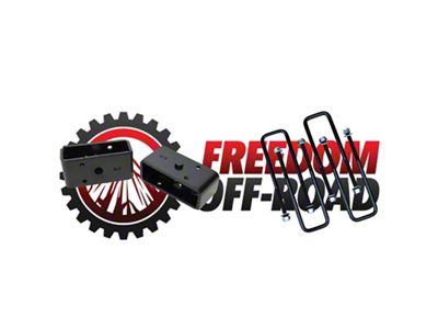Freedom Offroad 2-Inch Steel Rear Lift Blocks with Extended U-Bolts (07-19 Silverado 2500 HD)