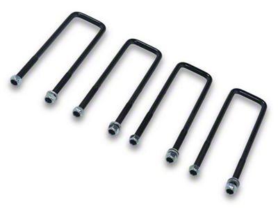 Freedom Offroad Square U-Bolts for 3-Inch Wide Leaf Springs; 12-Inch Long (11-19 Silverado 3500 HD)