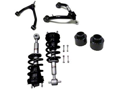 Freedom Offroad 3-Inch Front Lift Struts with Front Upper Control Arms and Rear Lift Spacers (07-16 Tahoe w/ Stock Cast Steel Control Arms & w/o AutoRide or Air Ride)