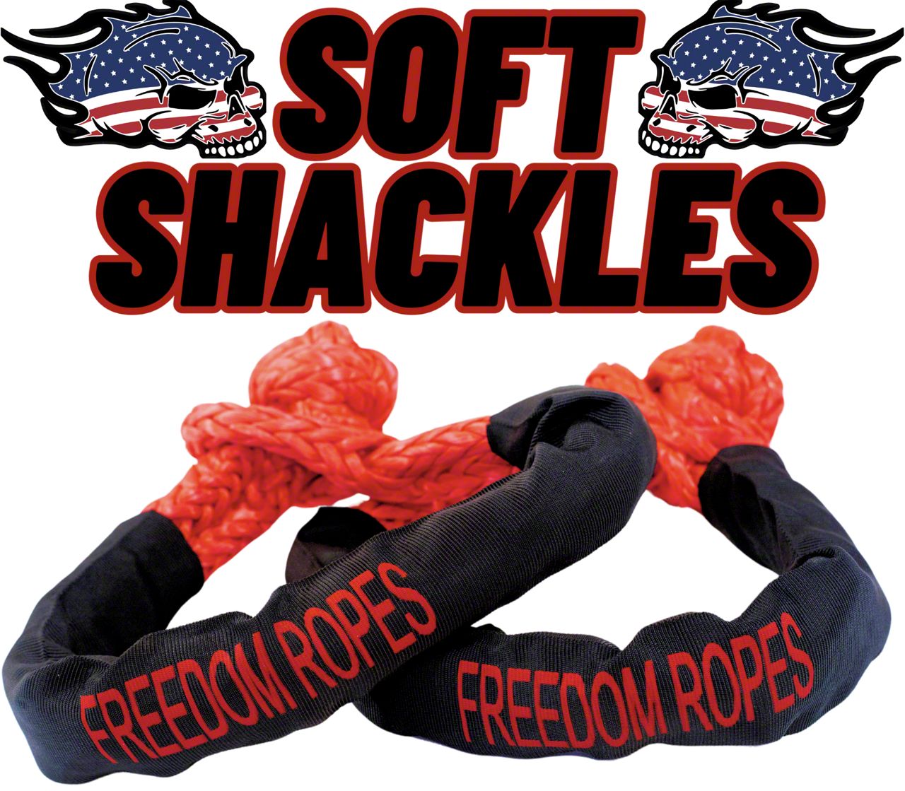 Freedom Ropes F-250 Super Duty 5/8-Inch Synthetic Soft Shackle; Red 5 ...