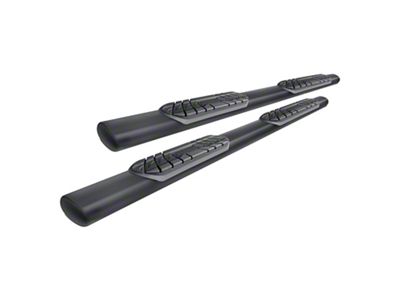 4-Inch Straight Oval Side Step Bars; Textured Black (19-24 Ranger SuperCrew)