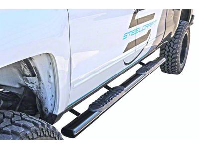 5-Inch Straight Oval Side Step Bars; Semi-Gloss Black (19-23 Ranger SuperCab)