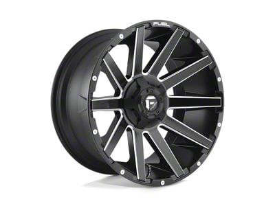 Fuel Wheels Contra Matte Black Milled 8-Lug Wheel; 20x9; 1mm Offset (07-10 Silverado 3500 HD SRW)