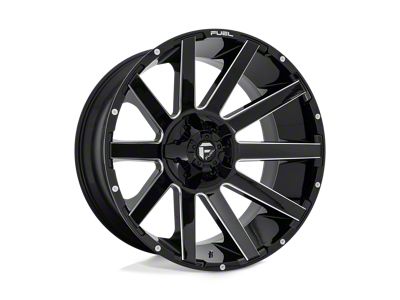 Fuel Wheels Contra Gloss Black Milled 8-Lug Wheel; 24x12; -44mm Offset (11-16 F-250 Super Duty)