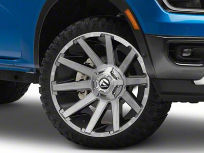 Fuel Wheels Contra Platinum Brushed Gunmetal with Tinted Clear 6-Lug Wheel; 22x12; -43mm Offset (24-25 Ranger)