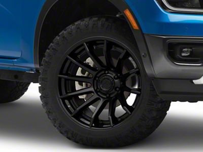 Fuel Wheels Fusion Forged Burn Matte Black with Gloss Black Lip 6-Lug Wheel; 20x10; -18mm Offset (24-25 Ranger)