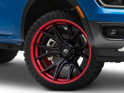 Fuel Wheels Fusion Forged Catalyst Matte Black with Candy Red Lip 6-Lug Wheel; 22x12; -44mm Offset (24-25 Ranger)