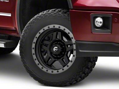 Fuel Wheels Anza Matte Black with Anthracite Ring 6-Lug Wheel; 18x9; 1mm Offset (14-18 Sierra 1500)