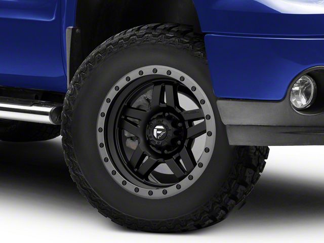 Fuel Wheels Anza Matte Black with Anthracite Ring 6-Lug Wheel; 18x9; 1mm Offset (07-13 Sierra 1500)