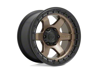 Fuel Wheels Block Matte Bronze with Black Ring 6-Lug Wheel; 17x9; 1mm Offset (15-22 Colorado)