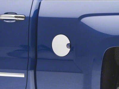 Gas Door Cover Trim; Stainless Steel (14-18 Silverado 1500 Crew Cab w/ 5.80-Foot Short Box)