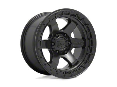 Fuel Wheels Block Matte Black with Black Ring 6-Lug Wheel; 17x9; -12mm Offset (21-25 F-150)
