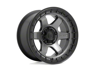 Fuel Wheels Block Matte Gunmetal with Black Ring 6-Lug Wheel; 17x9; -12mm Offset (21-25 F-150)