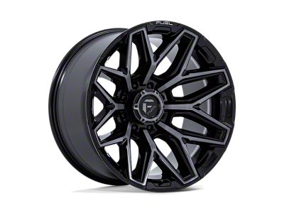Fuel Wheels Flux Gloss Black Brushed Face with Gray Tint 8-Lug Wheel; 22x12; -44mm Offset (23-25 F-350 Super Duty SRW)