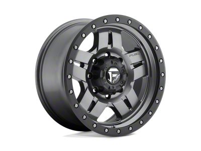 Fuel Wheels Anza Matte Gunmetal with Black Bead Ring 6-Lug Wheel; 16x8; 1mm Offset (24-25 Ranger)