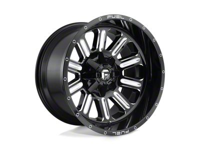 Fuel Wheels Hardline Gloss Black Milled 8-Lug Wheel; 17x9; 1mm Offset (20-25 Silverado 3500 HD SRW)