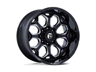 Fuel Wheels Scepter Gloss Black Milled 8-Lug Wheel; 22x12; -44mm Offset (01-06 Sierra 2500 HD)