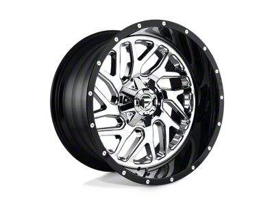 Fuel Wheels Triton Chrome with Gloss Black Lip 8-Lug Wheel; 20x10; -19mm Offset (01-06 Sierra 3500 HD SRW)