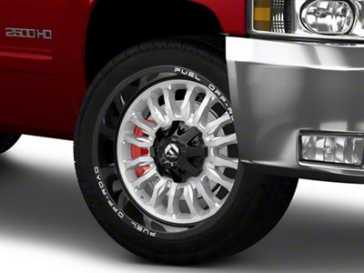 Fuel Wheels Arc Silver Brushed Face with Milled Black Lip 8-Lug Wheel; 22x12; -44mm Offset (01-06 Silverado 2500 HD)