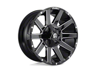 Fuel Wheels Contra Gloss Black Milled 8-Lug Wheel; 20x9; 20mm Offset (01-06 Silverado 2500 HD)