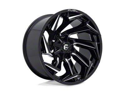 Fuel Wheels Reaction Gloss Black Milled 8-Lug Wheel; 22x12; -44mm Offset (01-06 Silverado 2500 HD)