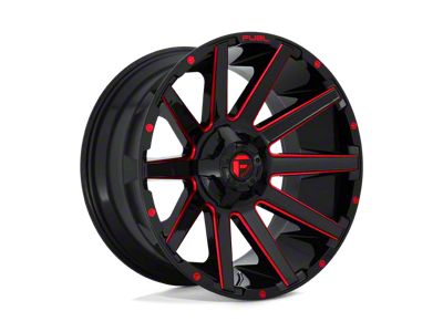 Fuel Wheels Contra Gloss Black with Red Tint Clear 8-Lug Wheel; 22x10; -18mm Offset (01-06 Silverado 3500 HD SRW)