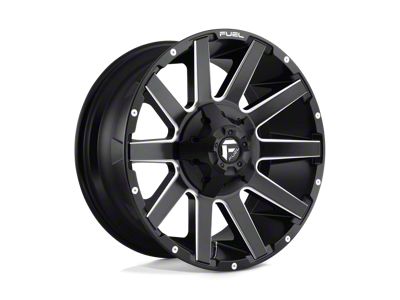 Fuel Wheels Contra Matte Black Milled 8-Lug Wheel; 20x9; 20mm Offset (01-06 Silverado 3500 HD SRW)