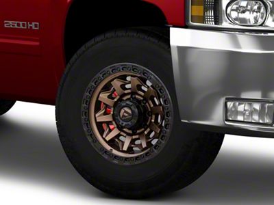 Fuel Wheels Covert Matte Bronze with Black Bead Ring 8-Lug Wheel; 17x9; 1mm Offset (01-06 Silverado 3500 HD SRW)