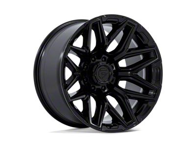 Fuel Wheels Flux Gloss Black 8-Lug Wheel; 22x10; -18mm Offset (01-06 Silverado 3500 HD SRW)
